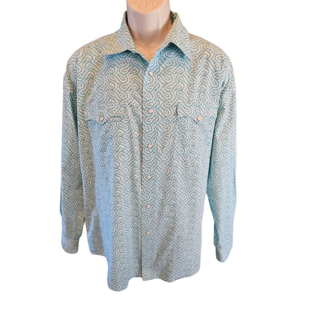 Panhandle Slim rough stock geometric pearl snap Western rodeo EUC XL